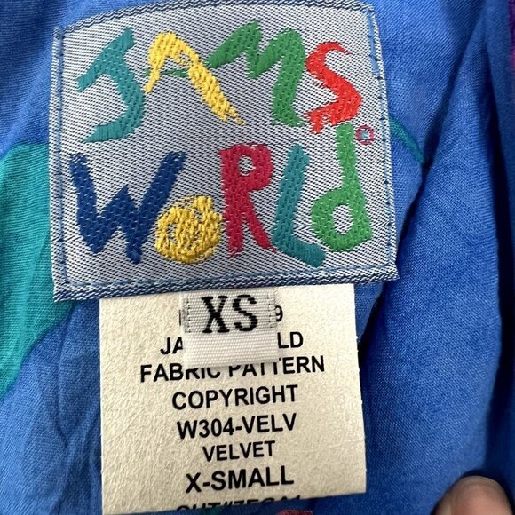 Jams World Hawaii Womens XS Velvet Floral V-Neck Rayon Tank Mini Sleeveless Dres - Picture 4 of 7